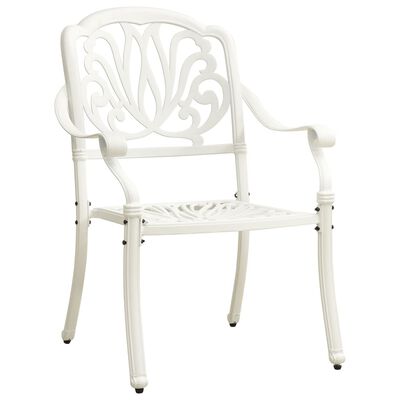 vidaXL 5 Piece Bistro Set Cast Aluminum White