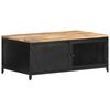vidaXL Coffee Table Black, Natural Wood Solid Mango Wood, Powder-Coated Iron
