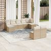 vidaXL Garden Sofa Set Beige PE rattan Large Modular Garden Sofa Set