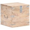 vidaXL Chest White Solid Acacia wood, Iron 15.7x15.7x15.7 in