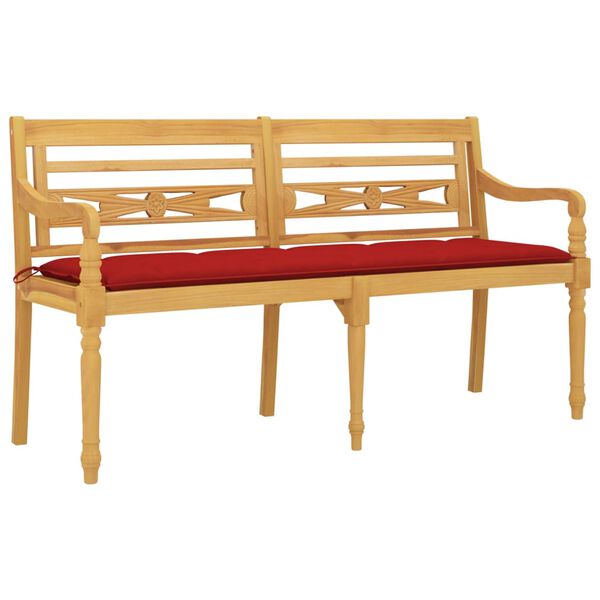 vidaXL Bench Brown Solid Teak Wood Medium Tough Bench Rectangular