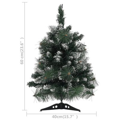 vidaXL Artificial Christmas Tree with Stand and LEDs Green 2 ft PVC