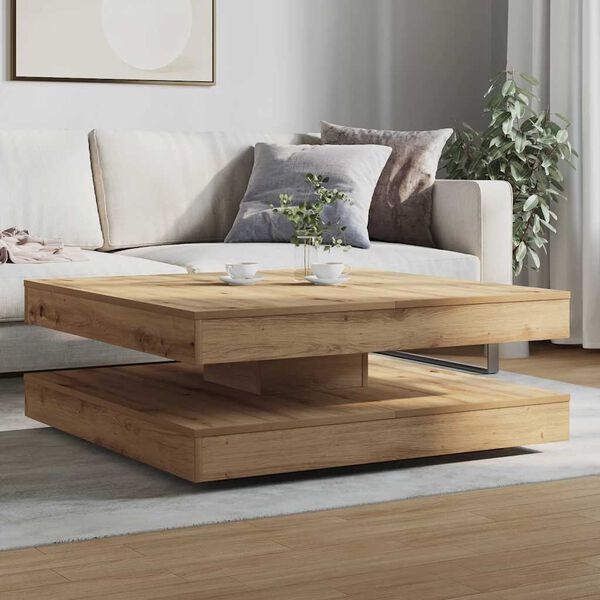 vidaXL Coffee Table Artisan oak Engineered wood 35.4 x 35.4 x 13.6 in