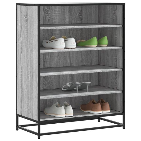 vidaXL Shoe Cabinet Grey Sonoma Engineered Wood Medium Shoe Cabinet