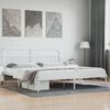 vidaXL Bed Frame White Powder-Coated Steel Full Bed Frame Rectangular