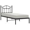 vidaXL Bed Frame Black Powder-Coated Steel Twin Bed Frame Rectangular