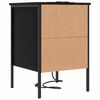 vidaXL Bedside Cabinet with Drawer Black Oak 16.54 x 16.14 x 24.02 in