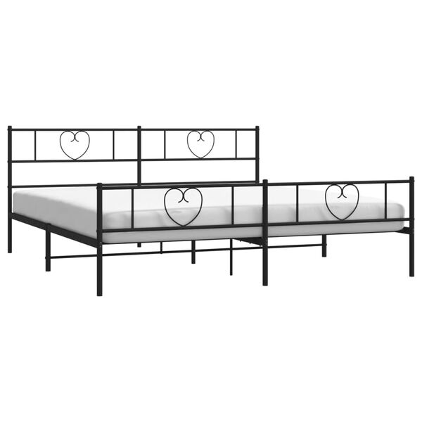 vidaXL Bed Frame Black Powder-Coated Steel Super King Bed Frame