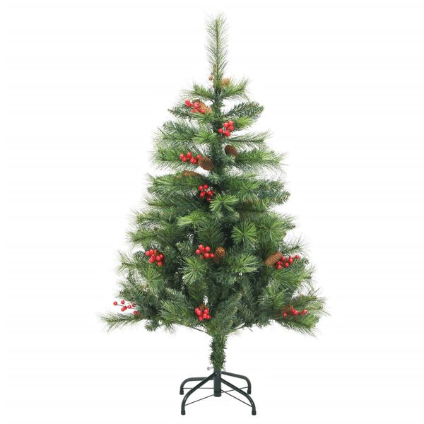 vidaXL Artificial Hinged Christmas Tree Green PVC, metal Small