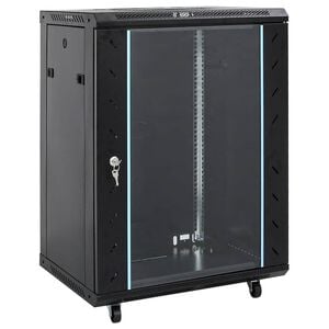 vidaXL 15U Network Cabinet 19" IP20 Black 23.6" x 17.7" x 33.9"