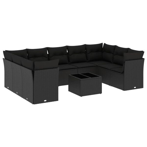 vidaXL Garden Sofa Set Black