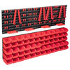 vidaXL 136 Piece Storage Bin Kit with Wall Panels Red and Black