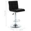 vidaXL Bar Stool Set of 2 Black Faux leather Height-Adjustable