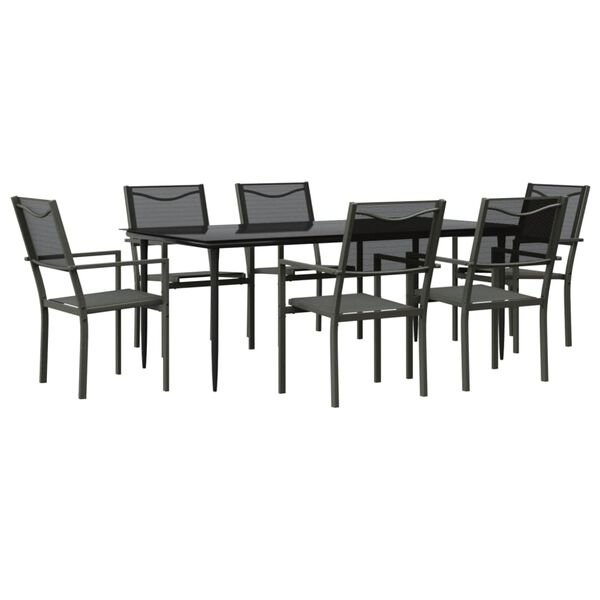 vidaXL Garden Dining Set Black, Anthracite