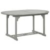 vidaXL Dining Table Grey Solid acacia wood with grey wash finish Medium