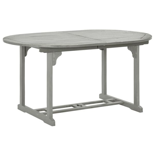 vidaXL Dining Table Grey Solid acacia wood with grey wash finish Medium