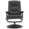 vidaXL Recliner With Ottoman Dark Gray Fabric Standard Swivel