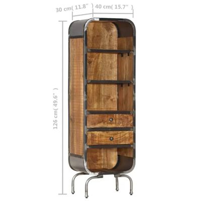 vidaXL Highboard 15.7"x11.8"x49.6" Solid Wood Mango