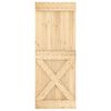 vidaXL Sliding Door with Hardware Set 31.5x82.7" Solid Wood Pine