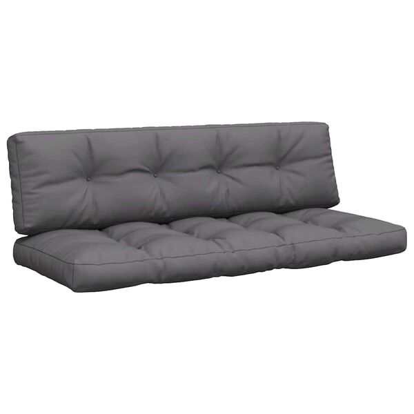 vidaXL Pallet Cushion Anthracite 100% polyester, Hollow fiber
