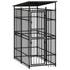 vidaXL Dog Kennel Black Powder-coated steel 19.8 sq ft Durable
