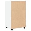 vidaXL Rolling Cabinet White Engineered wood 21.7 x 15.7 x 35.8 in