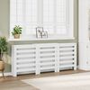 vidaXL Radiator Cover White 80.7x8.5x32.9" Engineered Wood