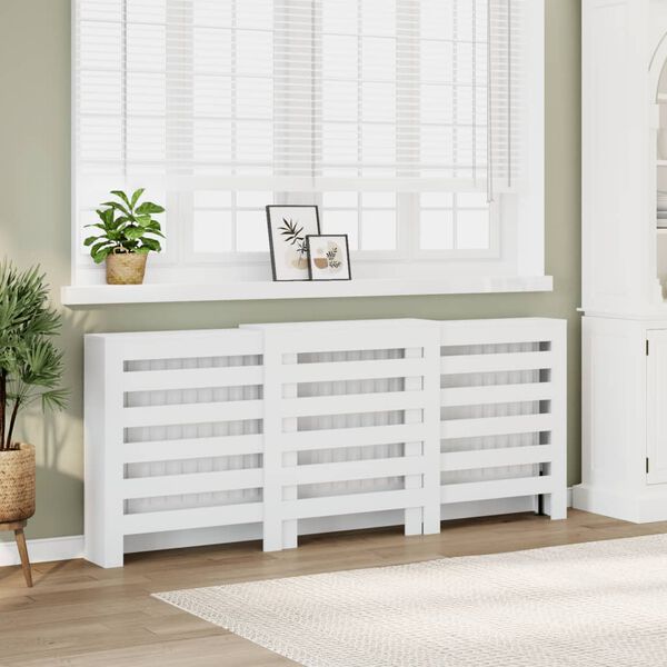 vidaXL Radiator Cover White 80.7x8.5x32.9" Engineered Wood