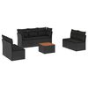 vidaXL Garden Sofa Set Black PE rattan Large Modular Garden Sofa Set
