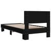 vidaXL Bed Frame Black Engineered Wood, Metal Small Twin Bed Frame