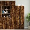 vidaXL Slim Storage Cabinet Smoked Oak 15.7"x16.7"x88.6" Engineered Wood
