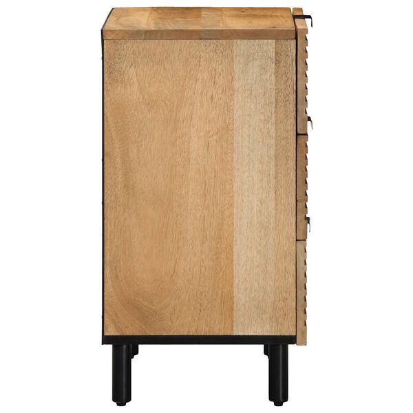 vidaXL Bedside Cabinet Brown Solid Mango Wood, Engineered Wood, Metal