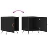 vidaXL Bedside Cabinet Set of 2 Black Engineered Wood 15.7x15.7x19.7 in