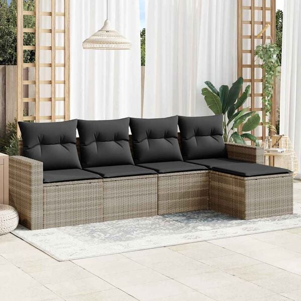 vidaXL Garden Sofa Set Light Grey, Dark Grey