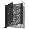 vidaXL Garden Gate Black 39.4x39.4" Steel Leaf Design