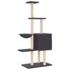 vidaXL Cat Tree Dark Grey Engineered wood, plush, sisal Medium Cat Tree