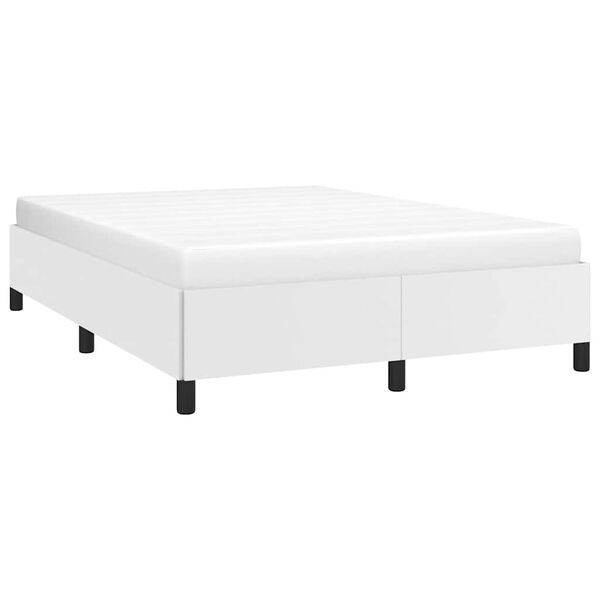 vidaXL Bed Frame White Faux leather, plywood, engineered wood Queen
