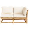vidaXL Garden Lounge Set Cream white Solid acacia wood, Polyester Medium