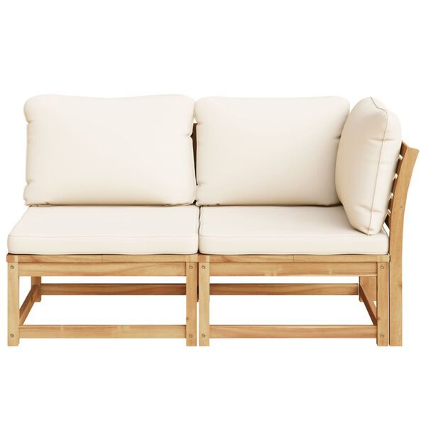 vidaXL Garden Lounge Set Cream white Solid acacia wood, Polyester Medium