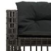 vidaXL Garden Sofa Black PE rattan, powder-coated steel, foam, polyester