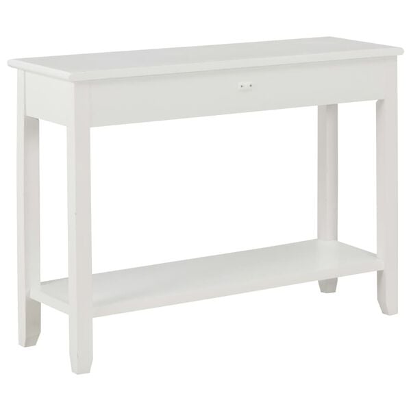 vidaXL Console Table White MDF 43.3 x 13.8 x 31.5 in Console Table