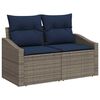 vidaXL Sofa Set with Cushion 4 pcs Grey Synthetic: Poly Rattan
