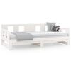 vidaXL Pull-out Day Bed White Solid pine wood Standard