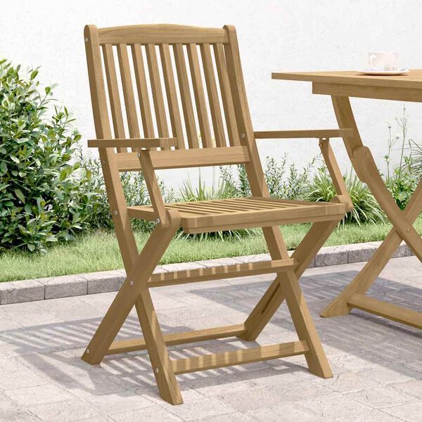 vidaXL Garden Chair Set of 2 Natural Brown Solid Acacia wood Medium