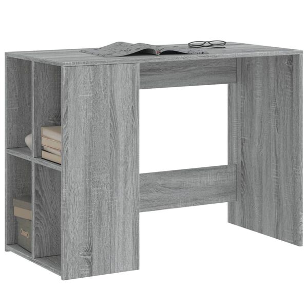 vidaXL Desk Grey Sonoma Engineered Wood Medium Computer Desk