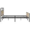 vidaXL Bed Frame Smoked Oak Steel Double Durable Bed Frame