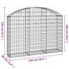 vidaXL Gabion Basket Silver Galvanized Iron Large Durable