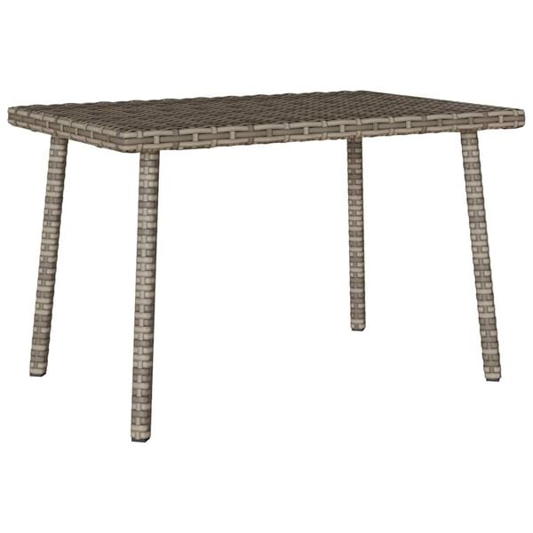 vidaXL Garden Coffee Table Grey PE rattan, powder-coated steel Compact