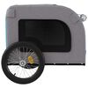 vidaXL Pet Bike Trailer Blue and Grey Oxford Fabric, Iron, PVC Compact