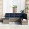 vidaXL Garden Sofa Set with Cushion 6 pcs Grey Poly Rattan